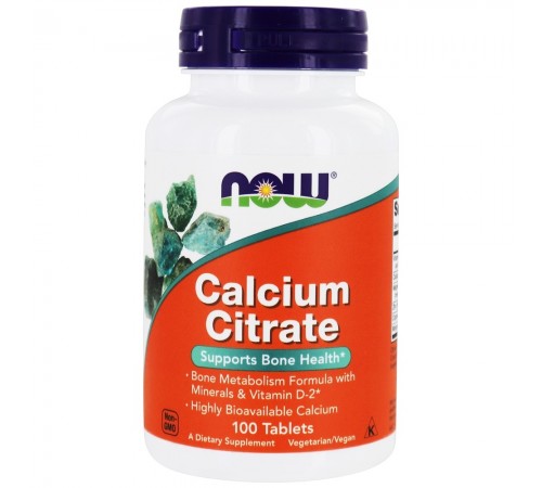 Кальцій цитрат з мінералами та Д2, Calcium citrate with minerals D2, Now Foods, 100 капсул Кальцій цитрат з мінералами та Д2, Calcium citrate with minerals D2, Now Foods, 100 капсул