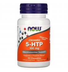 5-НТР, 5-гидрокси L-триптофан, Now Foods, 100 мг, 90 табл. жевательные с цитрусовым вкусом