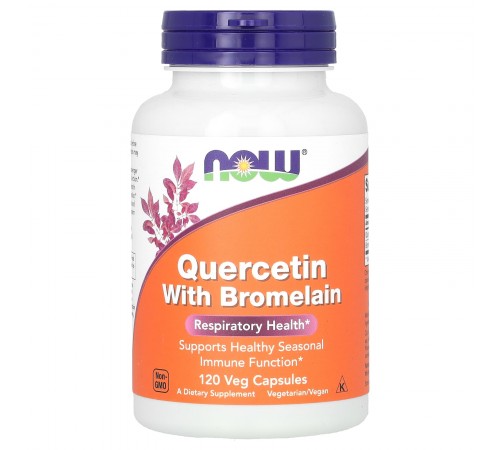 Кверцетин + Бромелайн, Quercetin + Bromelain, Now Foods, 120 капсул Кверцетин + Бромелайн, Quercetin + Bromelain, Now Foods, 120 капсул