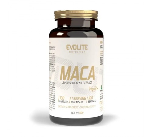 Мака, Maca, Evolite Nutrition, 500 мг, 100 вег. капсул