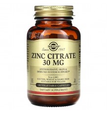 Цитрат цинку, Zinc Citrate, Solgar, 30 мг, 100 капсул