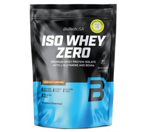 Изолят сывороточного протеина, Iso Whey Zero Protein, BioTech USA, 454 грамма, Лесной Орех