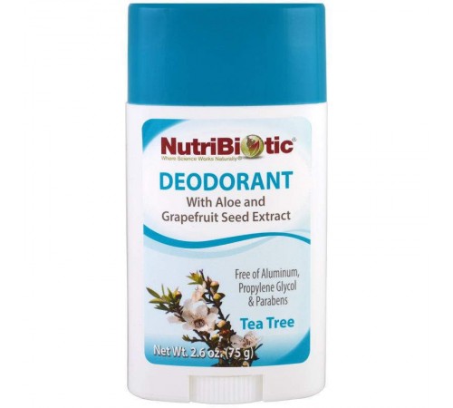 Дезодорант, Deodorant, Nutribiotic, Чайное дерево, 75 грамм Дезодорант, Deodorant, Nutribiotic, Чайное дерево, 75 грамм