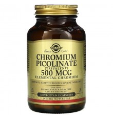 Хром Піколінат, Chromium Picolinate, Solgar, 500 мкг, 120 капсул