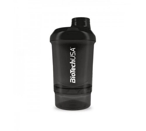 Шейкер 2 в 1, Shaker Wave Mini+ 2 in 1 , BioTechUSA, 300 мл (Черный)