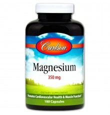 Магній 350 мг, Magnesium, Carlson Labs,350 мг 180 капсул