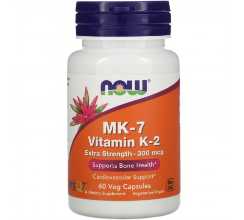 Витамин К-2, МК-7, Vitamin K-2, Now Foods, 300 мкг, 60 капсул Витамин К-2, МК-7, Vitamin K-2, Now Foods, 300 мкг, 60 капсул