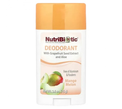Дезодорант, Deodorant, Nutribiotic, Манго-Дыня, 75 грамм