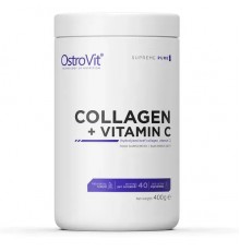 Колаген + Вітамін С,Collagen + Vitamin C, OstroVit, 400 грам (Без смаку)