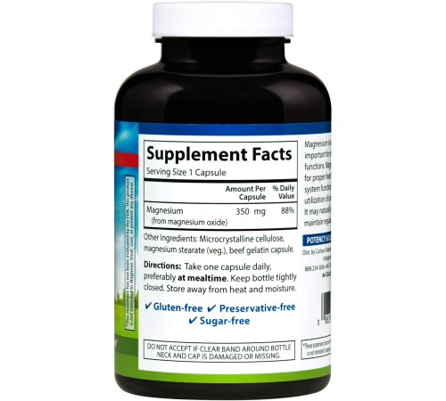 Магний, Magnesium, Carlson Labs, 350 мг, 180 капсул Магний, Magnesium, Carlson Labs, 350 мг, 180 капсул