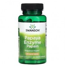 Папаин ферменты папайи, Papaya Enzyme Papain, Swanson, 100 мг, 90 капсул