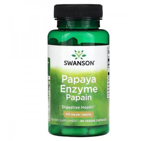Папаин ферменты папайи, Papaya Enzyme Papain, Swanson, 100 мг, 90 капсул Папаин ферменты папайи, Papaya Enzyme Papain, Swanson, 100 мг, 90 капсул
