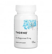 Бісгліцинат цинку, Zinc Bisglycinate, Thorne Research, 15 мг, 60 капсул