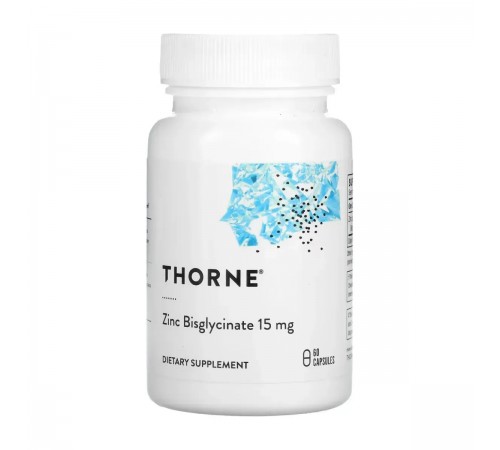 Бисглицинат цинка, Zinc Bisglycinate, Thorne Research, 15 мг, 60 капсул