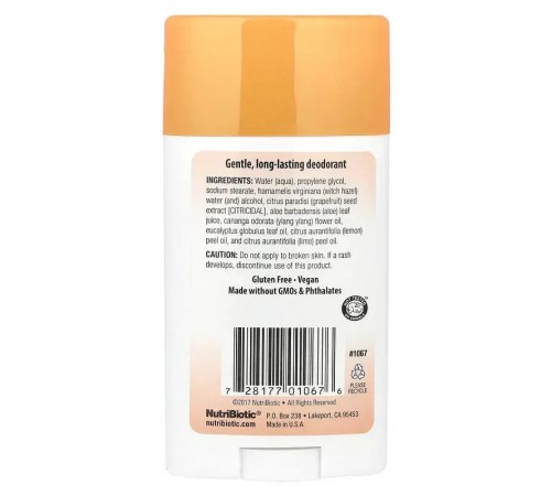 Дезодорант, Deodorant, Nutribiotic, Манго-Дыня, 75 грамм