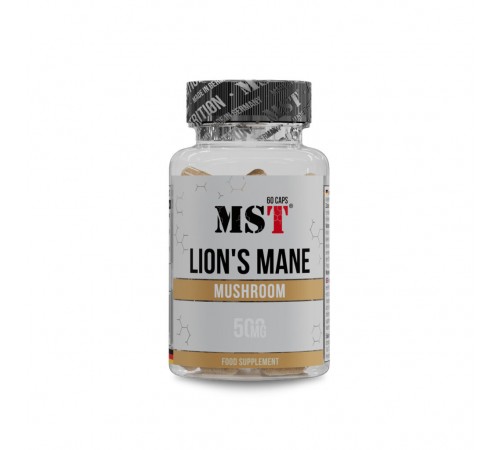 Ежовик гребенчатый, Lion's Mane Mushroom, MST, 500 мг, 60 капсул
