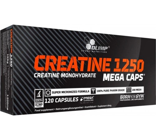 Креатин, Creatine 1250 Mega Caps, OLIMP, 1250 мг, 120 капсул