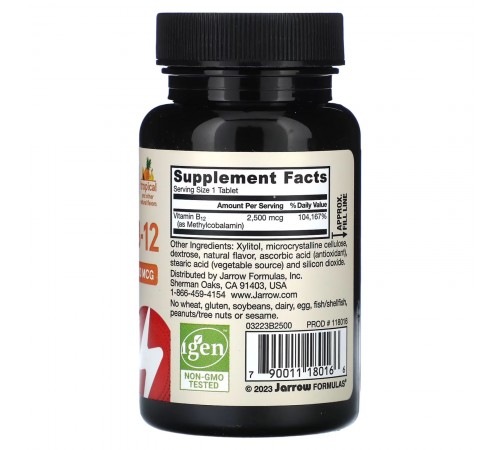 Метил B12, Methyl B-12, Jarrow Formulas, 2500 мкг, 100 жевательных таблеток Метил B12, Methyl B-12, Jarrow Formulas, 2500 мкг, 100 жевательных таблеток