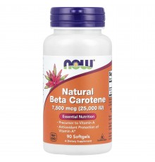 Натуральний Бета Каротин, Natural Beta Carotene 7500 мкг, 90 капсул