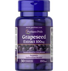 Екстракт виноградних кісточок, Grapeseed Extract, Puritan's Pride, 100 мг, 50 капсул