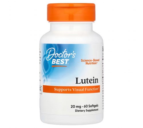 Лютеин, Lutein, Doctors Best, 20 мг, 60 гелевых капсул Лютеин, Lutein, Doctors Best, 20 мг, 60 гелевых капсул