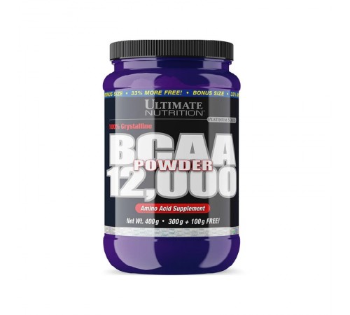 Аминокислоты BCAA 12 000, Ultimate Nutrition, 400 грамм, Без вкуса Аминокислоты BCAA 12 000, Ultimate Nutrition, 400 грамм, Без вкуса