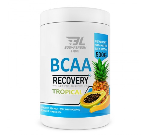 Амінокислоти, BCAA Recovery, Bodyperson Labs, 500 грам (Тропік)