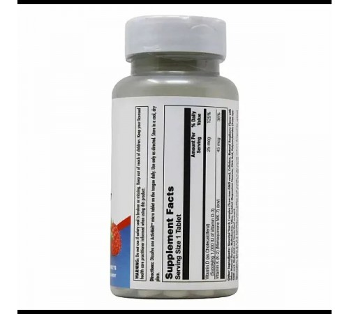 Витамины Д-3 и К-2, D-3, K-2, KAL, 25 мкг, 60 таблеток (Малина)