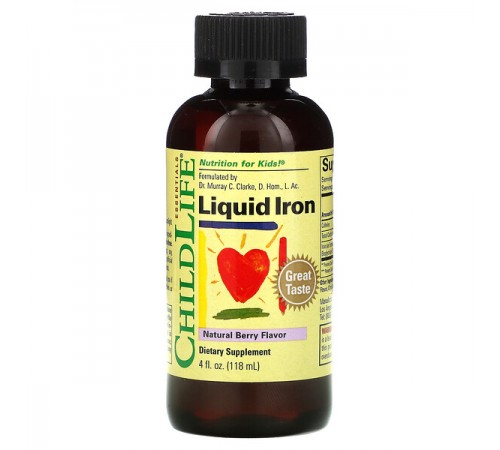 Жидкое железо для детей, Liquid Iron, Child Life, 188 мл (Ягодный вкус) Жидкое железо для детей, Liquid Iron, Child Life, 188 мл (Ягодный вкус)