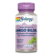 Гінкго Білоба,Екстракт листя, Ginkgo Biloba Leaf Extract, Solaray 60 капсул