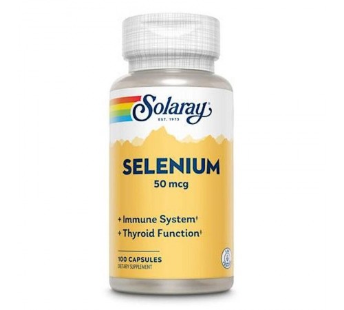 Селен, Selenium, Solaray, 50 мкг, 100 капсул Селен, Selenium, Solaray, 50 мкг, 100 капсул