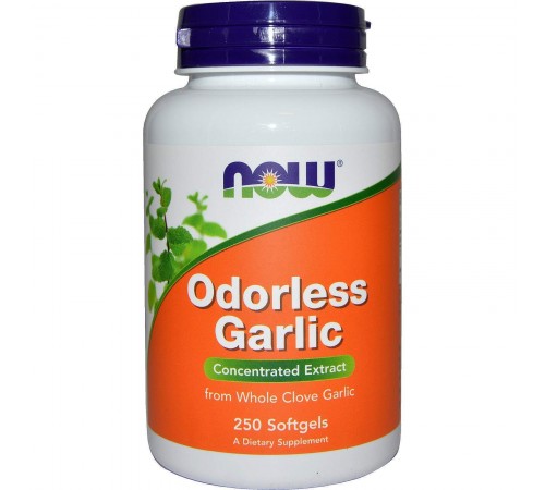 Чеснок, Odorless Garlic, Now Foods, без запаха, 50 мг, 250 капсул