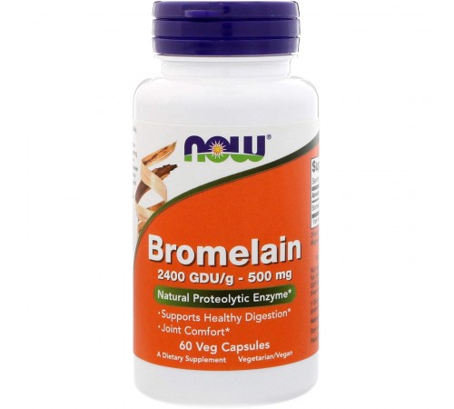 Бромелайн, Bromelain, Now Foods, 500 мг, 60 капсул Бромелайн, Bromelain, Now Foods, 500 мг, 60 капсул