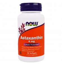 Астаксантин, Astaxanthin, Now Foods, 4 мг, 90 капсул