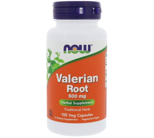 Корень валерианы, Valerian Root, Now Foods, 500 мг, 100 капсул