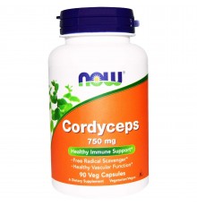 Лечебные грибы, Кордицепс, Cordyceps, Now Foods, 750 мг, 90 вегетарианских капсул