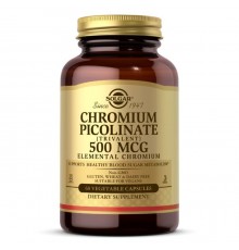 Хром Піколінат, Chromium Picolinate, Solgar, 500 мкг, 60 капсул