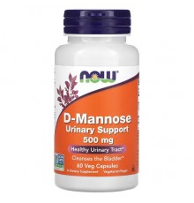 D-манноза, D-Mannose, Now Foods, 500 мг, 60 вегетарианських капсул