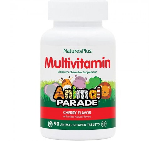 Мультивитамины для детей, Animal Parade, Nature's Plus, 90 таблеток (Вишня)