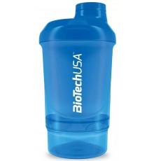 Шейкер 2 в 1, Shaker Wave Mini+ 2 в 1 "Schocking Blue", BioTechUSA, 300 мл (Синий)
