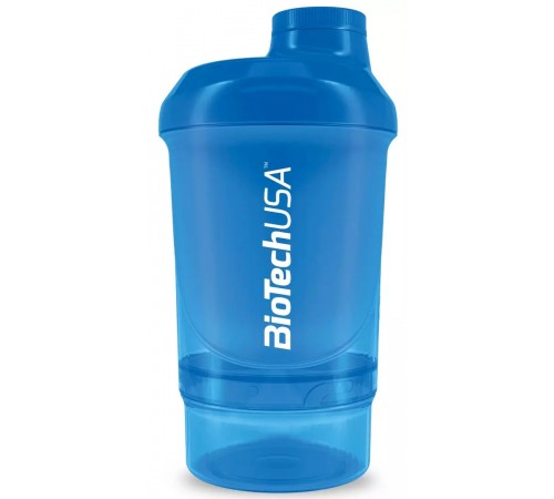 Шейкер 2 в 1, Shaker Wave Mini+ 2 в 1 "Schocking Blue", BioTechUSA, 300 мл (Синий)