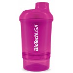 Шейкер 2 в 1, Shaker Wave Mini+ 2 в 1 "Magic Magenta", BioTechUSA, 300 мл (Розовый)