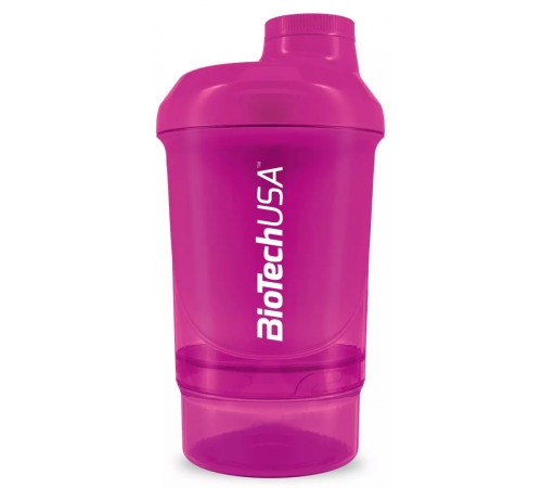 Шейкер 2 в 1, Shaker Wave Mini+ 2 в 1 "Magic Magenta", BioTechUSA, 300 мл (Розовый)