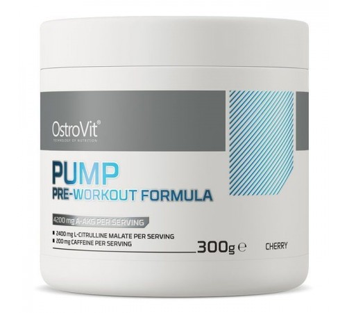 Предтренировочный комплекс, PUMP Pre-Workout Formula, OstroVit, 300 грамм (Вишня)