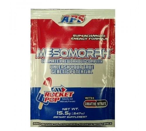 Предтренировочный комплекс Мезоморф, Mesomorph, APS, Пробник 15,5 грамм (Rocket pop) Предтренировочный комплекс Мезоморф, Mesomorph, APS, Пробник 15,5 грамм (Rocket pop)