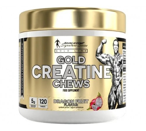 Креатин, Gold Creatine Chews, Kevin Levrone, 120 таблеток (Питахая)