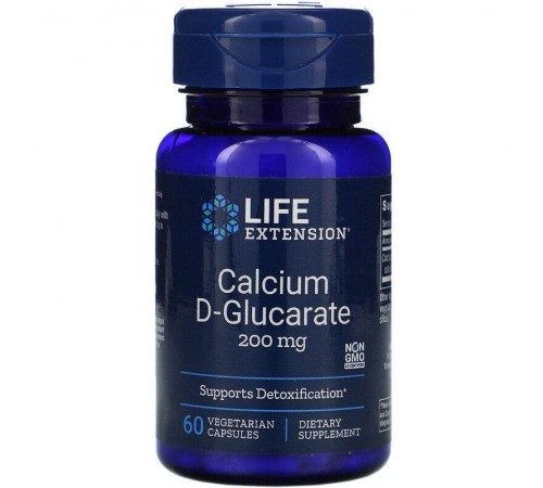 Кальций Д-глюкарат, Calcium D-Glucarate, Life Extension, 200 мг, 60 капсул Кальций Д-глюкарат, Calcium D-Glucarate, Life Extension, 200 мг, 60 капсул