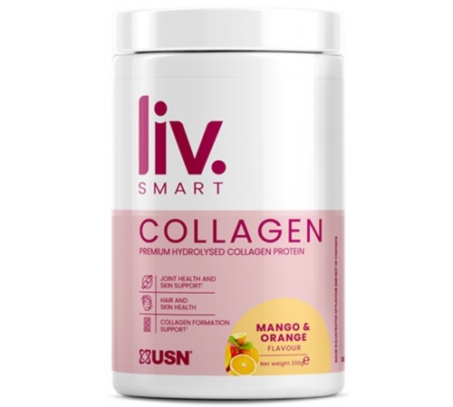 Морской коллаген, LivSmart Marine Collagen 330 г,USN, (манго-апельсин) Морской коллаген, LivSmart Marine Collagen 330 г,USN, (манго-апельсин)
