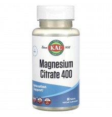 Магний Цитрат, Magnesium Citrate, KAL, 400 мг, 60 таблеток
