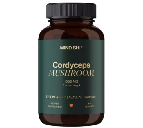 Кордицепс, Cordyceps mushroom, MIND SHI, 1000 мг, 60 капсул